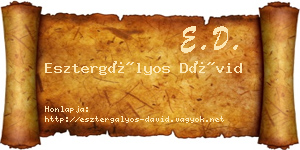 Esztergályos Dávid névjegykártya